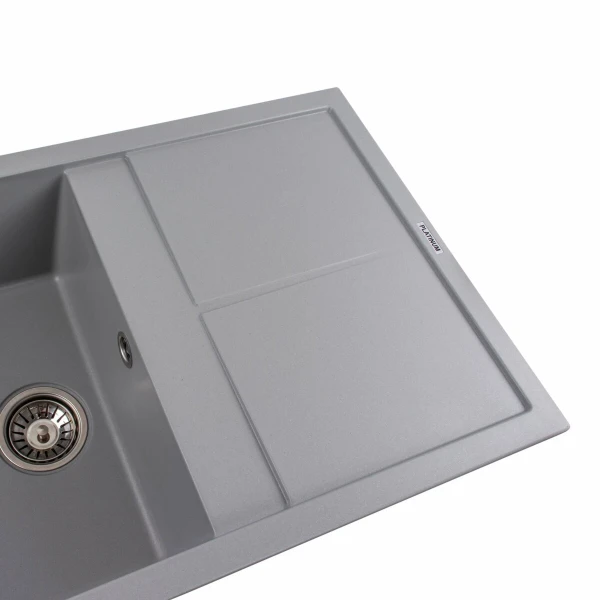Гранітна мийка для кухні Platinum 7950 Selena матова Сірий металік