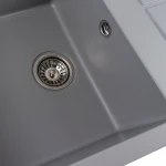 Гранітна мийка для кухні Platinum 7950 Selena матова Сірий металік