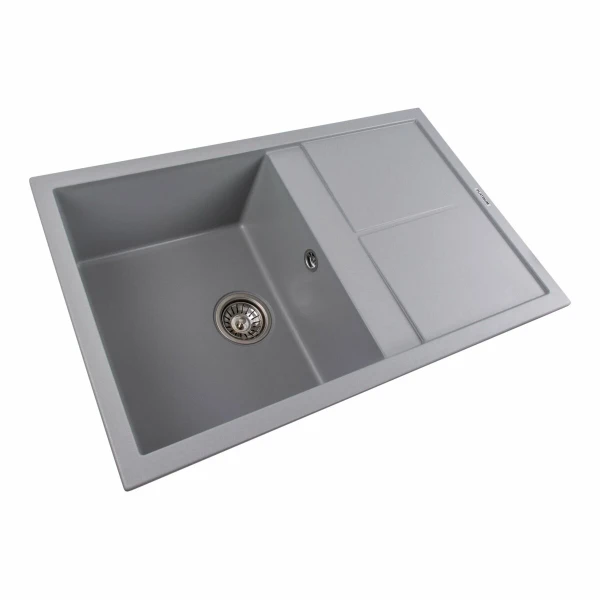 Гранітна мийка для кухні Platinum 7950 Selena матова Сірий металік