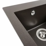 Гранітна мийка для кухні Platinum 4150 SOKIL матова Темна скеля