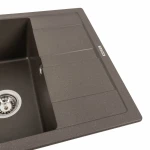 Гранітна мийка для кухні Platinum 5851 ARIA матова Темна скеля