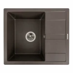 Гранітна мийка для кухні Platinum 5851 ARIA матова Темна скеля