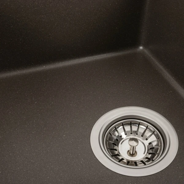 Гранітна мийка для кухні Platinum 5851 ARIA матова Темна скеля
