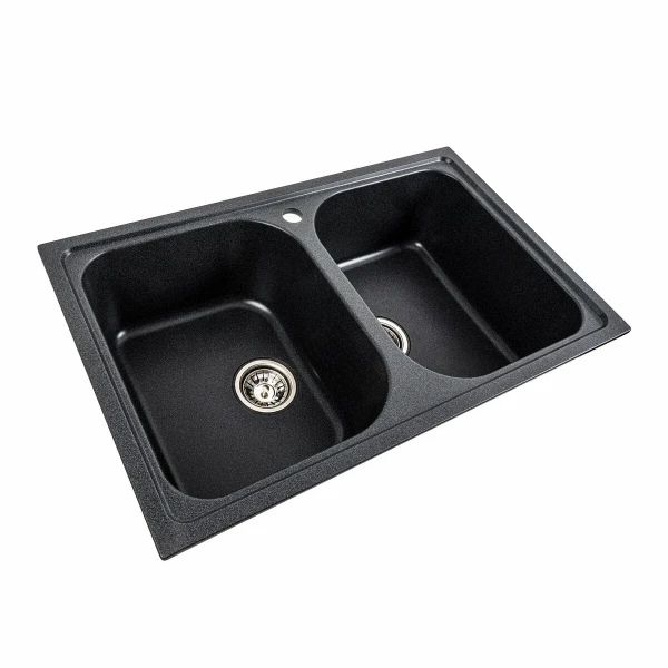 Гранітна мийка для кухні Platinum 7950 Equatoria матовий Карбон