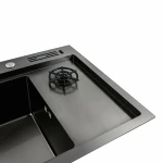 Кухонна мийка чорна Platinum Handmade PLATINUM PVD 78×46