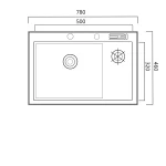 Кухонна мийка чорна Platinum Handmade PLATINUM PVD 78×46