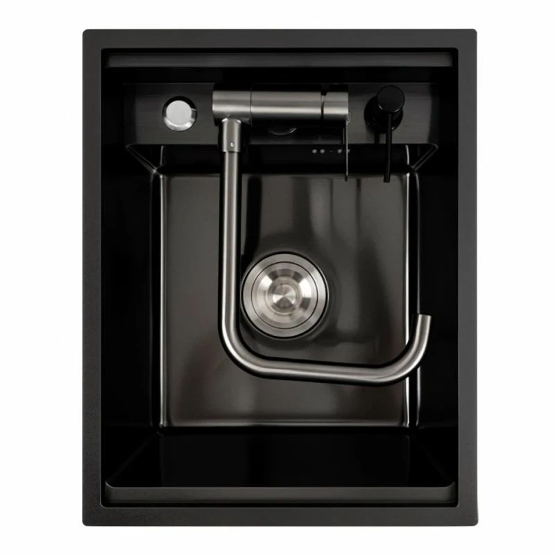 Кухонна мийка прихована чорна Platinum Handmade PLATINUM CM 40×50 PVD