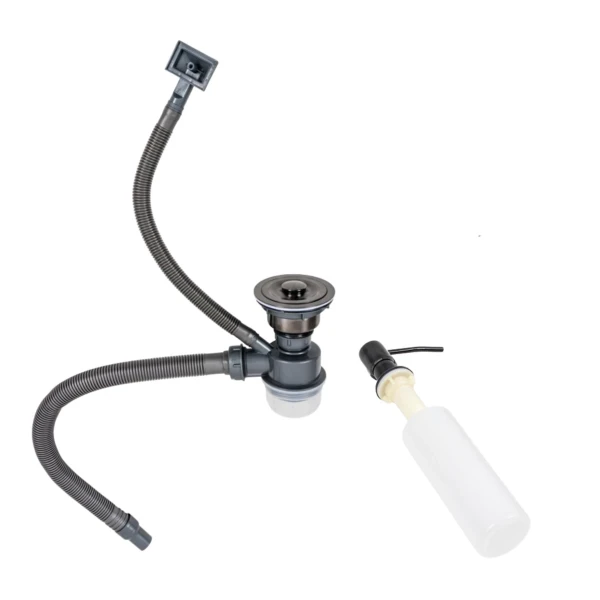 Кухонна мийка 45*45 Valeso Handmade PVD чорна (сифон крулий 3,0/0,8)