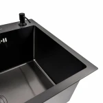 Кухонна мийка PVD чорна 65*45 Valeso Handmade (сифон круглий, 3,0/0,8)