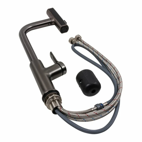 Кухонний змішувач з поворотним аератором VALESO TH37 PVD чорний