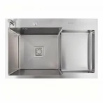 CM 78*50C L Мийка нержавійка Valeso Handmade з поглибленою полицею (3.0/0.8)