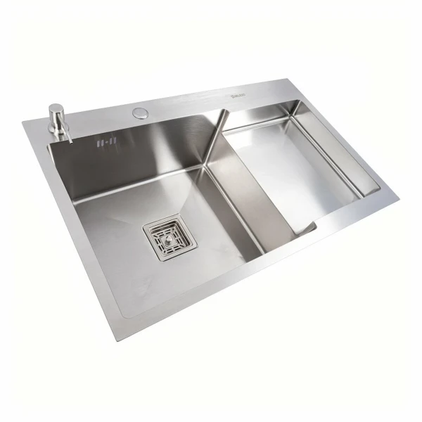 CM 78*50C L Мийка нержавійка Valeso Handmade з поглибленою полицею (3.0/0.8)