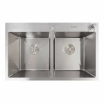 Кухонна мийка нержавійка 78*48 VALESO Handmade на дві чаші (3.0/0.8)