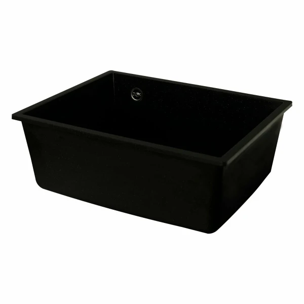 Гранітна мийка для кухні VALESO 5444 OASIS матова Чорний металік