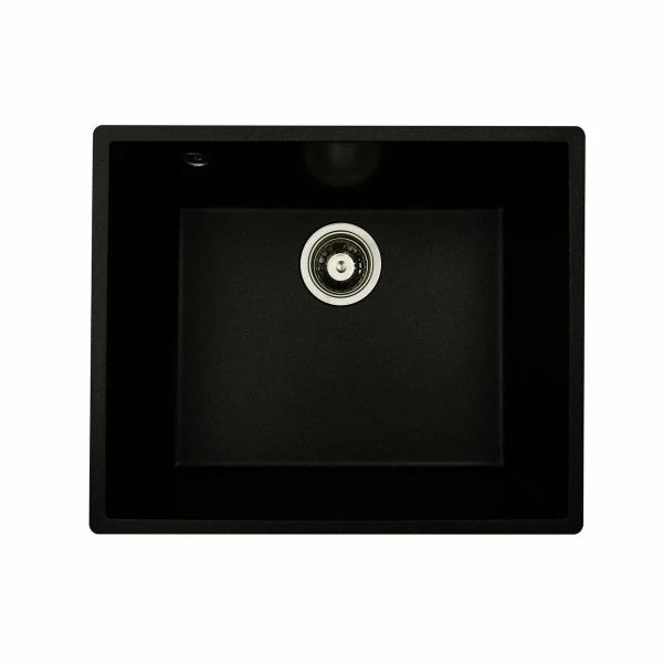 Гранітна мийка для кухні VALESO 5444 OASIS матова Чорний металік