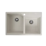 Гранітна мийка для кухні VALESO 7850 HARMONY матова Біла в крапку