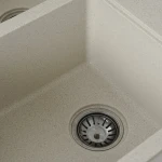 Гранітна мийка для кухні VALESO 7850 HARMONY матова Біла в крапку