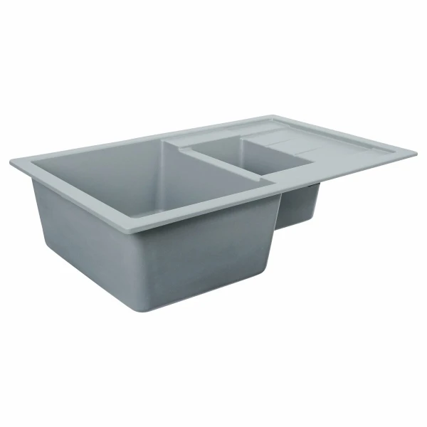 Гранітна мийка для кухні VALESO 7850W TOSKANA матова Сірий металік