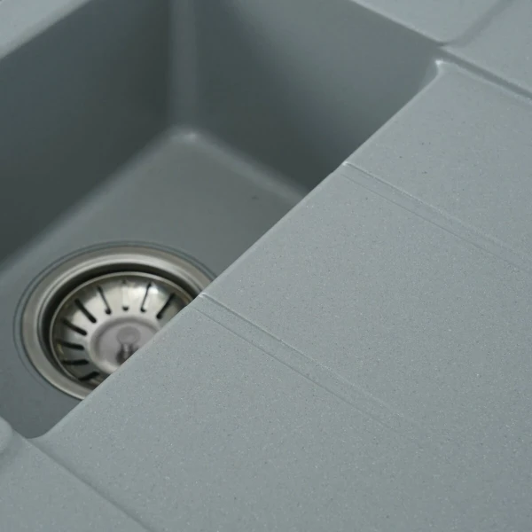 Гранітна мийка для кухні VALESO 7850W TOSKANA матова Сірий металік