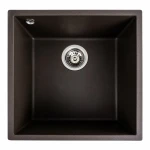 Гранітна мийка для кухні VALESO 4040 RUBA матова темна скеля