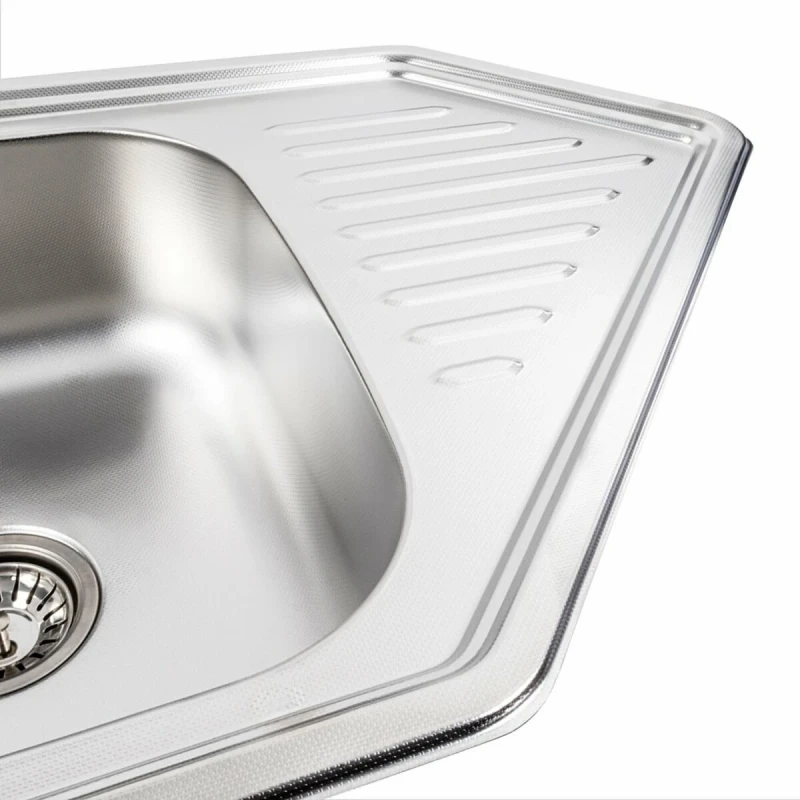 Кухонна мийка нержавіючої сталі Platinum 9550В ДЕКОР PLATINUM з (0,8/180 мм)