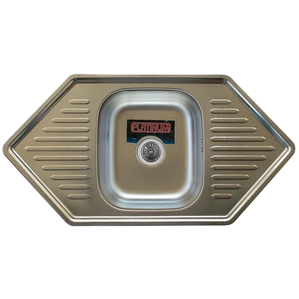 Кухонна мийка нержавіючої сталі Platinum 9550В ДЕКОР PLATINUM з (0,8/180 мм)