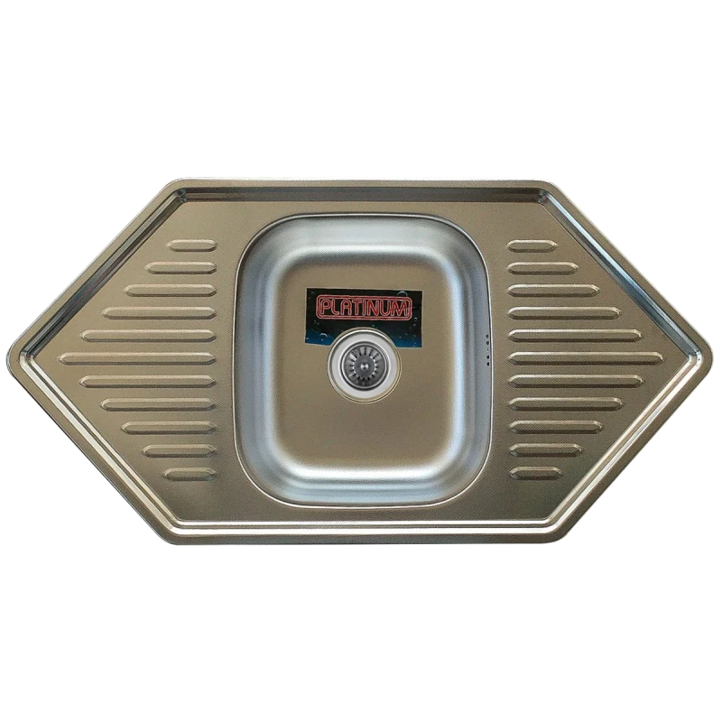 Кухонна мийка нержавіючої сталі Platinum 9550В ДЕКОР PLATINUM з (0,8/180 мм)
