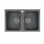 Гранітна мийка для кухні Platinum глянець Мікс PLATINUM 7648W TWIN
