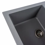 Гранітна мийка для кухні Platinum 7850 TROYA матова Сірий металік