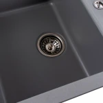 Гранітна мийка для кухні Platinum 7850 TROYA матова Сірий металік