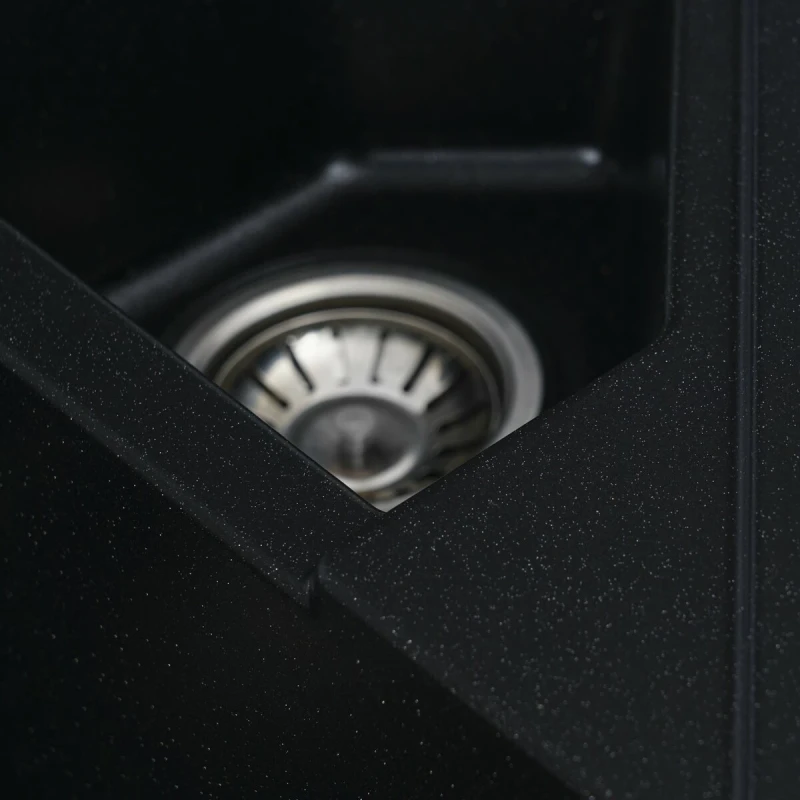 Гранітна мийка для кухні Platinum PLATINUM 9950 PANDORA матова Чорний металік