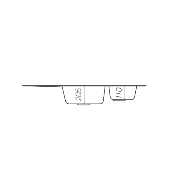 Гранітна мийка для кухні Platinum 9950 PANDORA матова Чорний металік