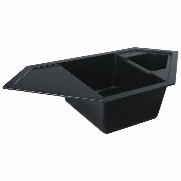 Гранітна мийка для кухні Platinum 9950 PANDORA матова Чорний металік