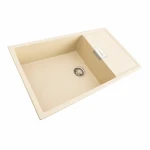 Гранітна мийка для кухні Platinum 8650 DIAMOND матова (пісок)