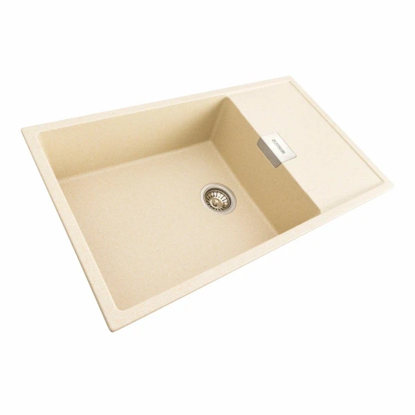 Гранітна мийка для кухні Platinum 8650 DIAMOND матова (пісок)