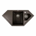 Гранітна мийка для кухні Platinum 9950 PANDORA матова Темна скеля