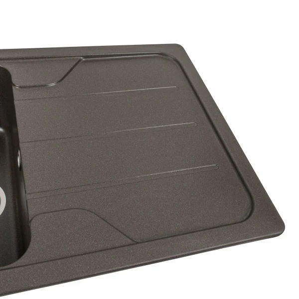 Гранітна мийка для кухні Platinum 7850 VERONA матова Темна скеля