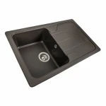 Гранітна мийка для кухні Platinum 7850 VERONA матова Темна скеля