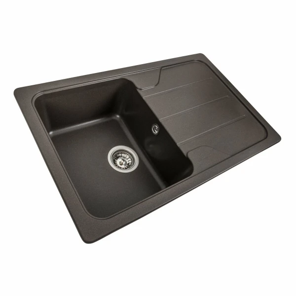 Гранітна мийка для кухні Platinum 7850 VERONA матова Темна скеля