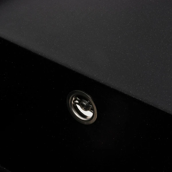 Гранітна мийка для кухні Platinum 9651 ATLAS матовий Чорний металік