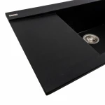 Гранітна мийка для кухні Platinum 9651 ATLAS матовий Чорний металік