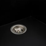 Гранітна мийка для кухні Platinum 9651 ATLAS матовий Чорний металік