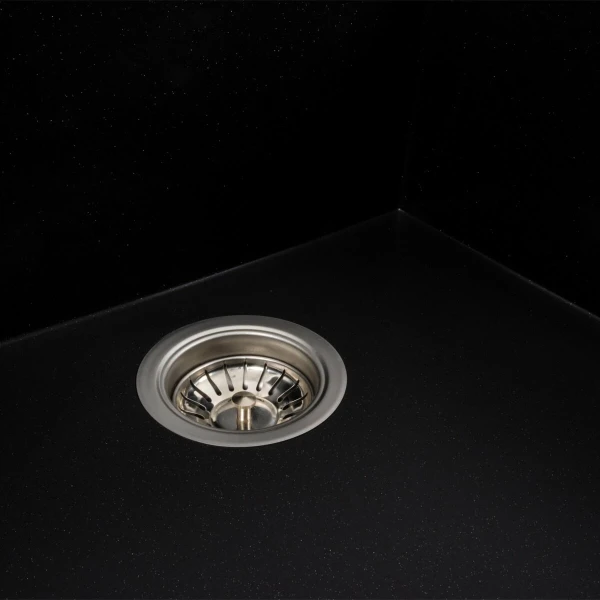 Гранітна мийка для кухні Platinum 9651 ATLAS матовий Чорний металік