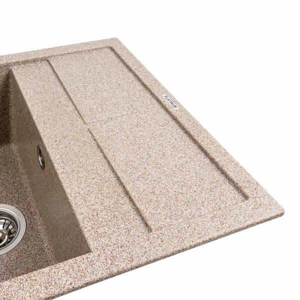 Гранітна мийка для кухні Platinum Карамель PLATINUM 6550 LOTOS матова