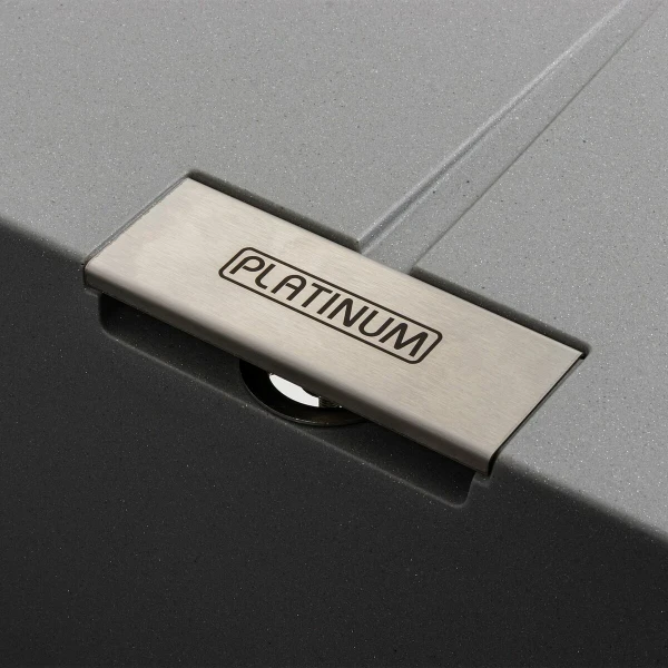 Гранітна мийка для кухні Platinum 6250 ZIRKONE матовий Сірий металік