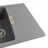 Гранітна мийка для кухні Platinum 6250 ZIRKONE матовий Сірий металік