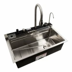 Кухонна мийка сатин Platinum Handmade "Водоспад" PLATINUM 75×45М