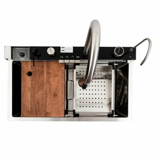 Кухонна мийка сатин Platinum Handmade "Водоспад" PLATINUM 75×45М