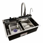 Кухонна мийка сатин Platinum Handmade "Водоспад" PLATINUM 75×45М