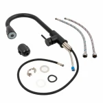 Кухонний змішувач чорний F001B Platinum (з висувним виливом)